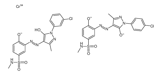 hydrogen bis[3-[[1-(3-chlorophenyl)-4,5-dihydro-3-methyl-5-oxo-1H-pyrazol-4-yl]azo]-4-hydroxy-N-methylbenzene-1-sulphonamidato(2-)]chromate(1-) picture