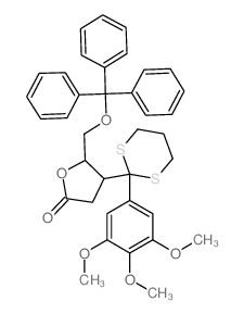 D-erythro-Pentonicacid,2,3-dideoxy-3-[2-(3,4,5-trimethoxyphenyl)-1,3-dithian-2-yl]-5-O-(triphenylmethyl)-,g-lactone结构式