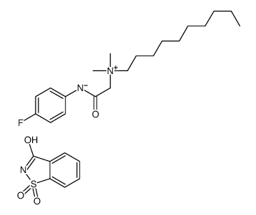 decyl[2-(p-fluoroanilino)-2-oxoethyl]dimethylammonium, salt with 1,2-benzisothiazol-3(2H)-one 1,1-dioxide (1:1) Structure