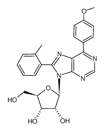 6-(4-methoxyphenyl)-8-(o-tolyl)-9-(β-D-ribofuranosyl)purine Structure