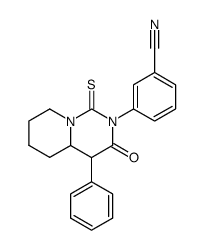 3-(3-oxo-4-phenyl-1-thioxo-hexahydro-pyrido[1,2-c]pyrimidin-2-yl)-benzonitrile结构式