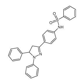 N-[4-(1,5-Diphenyl-4,5-dihydro-1H-pyrazol-3-yl)-phenyl]-benzenesulfonamide Structure