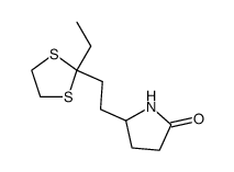 5-(3',3'-(ethylenedithio)pentyl)pyrrolidin-2-one结构式