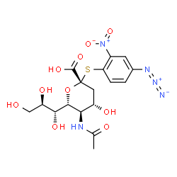 (4-azido-2-nitrophenyl)-5-acetamido-2,3,5-trideoxy-2-thioglycerogalacto-2-nonulopyranosidonic acid picture