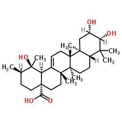 (2α,3β)-2,3,19-Trihydroxyurs-12-en-28-oic acid structure