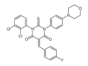 1-(2,3-Dichlorophenyl)-5-(p-fluorobenzylidene)-3-(4-(morpholino)phenyl )thiobarbituric acid Structure