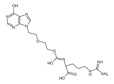 (2S)-5-(diaminomethylideneamino)-2-[2-[2-(6-oxo-3H-purin-9-yl)ethoxy]ethoxycarbonylamino]pentanoic acid结构式