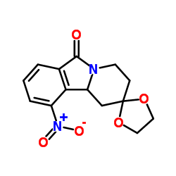 10'-Nitro-1',3',4',10b'-tetrahydro-6'H-spiro[1,3-dioxolane-2,2'-pyrido[2,1-a]isoindol]-6'-one结构式