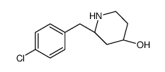 (2R,4R)-2-[(4-chlorophenyl)methyl]piperidin-4-ol结构式