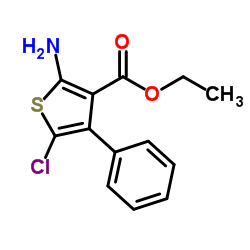 Ethyl 2-amino-5-chloro-4-phenyl-3-thiophenecarboxylate结构式