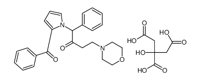 1-(2-benzoylpyrrol-1-yl)-4-morpholin-4-ium-4-yl-1-phenylbutan-2-one,2-(carboxymethyl)-2,4-dihydroxy-4-oxobutanoate结构式