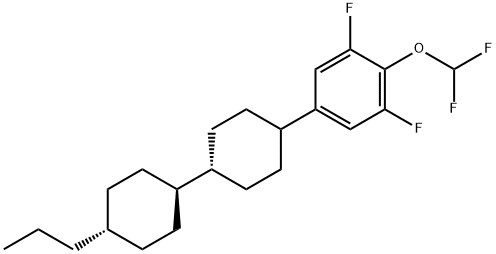 丙基双环己基-2,6-二氟-1-(二氟甲氧基)苯结构式