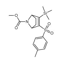 methyl 2-tosyl-3-(trimethylsilyl)-7-azabicyclo[2.2.1]hept-2-ene-7-carboxylate结构式