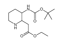 3-boc-amino-2-piperidineacetic acid ethyl ester Structure