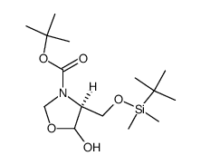 O-t-butyldimethylsilyl-N-[(1,1-dimethylethoxy)carbonyl]-N-hydroxymethyl-L-serinal hemiacetal结构式