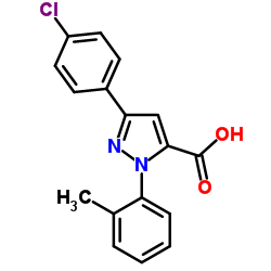 3-(4-CHLOROPHENYL)-1-O-TOLYL-1H-PYRAZOLE-5-CARBOXYLIC ACID Structure