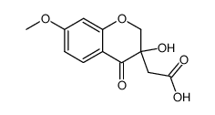 (3-hydroxy-7-methoxy-4-oxo-chroman-3-yl)-acetic acid结构式