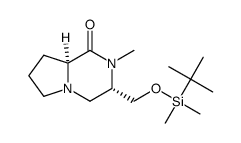 (3S,8aS)-3-({[(1,1-dimethylethyl)(dimethyl)silyl]oxy}-2-methyl)methylhexahydro-pyrrolo[1,2-a]pyrazin-1(2H)-one结构式