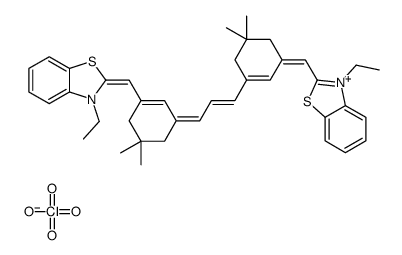 (2Z)-3-ethyl-2-[[(3E)-3-[(E)-3-[(3E)-3-[(3-ethyl-1,3-benzothiazol-3-ium-2-yl)methylidene]-5,5-dimethylcyclohexen-1-yl]prop-2-enylidene]-5,5-dimethylcyclohexen-1-yl]methylidene]-1,3-benzothiazole,perchlorate Structure