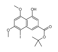 2-Methyl-2-propanyl 4-hydroxy-8-iodo-5,7-dimethoxy-2-naphthoate Structure