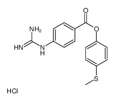 (4-methylsulfanylphenyl) 4-(diaminomethylideneamino)benzoate,hydrochloride Structure