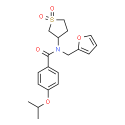 N-(1,1-dioxidotetrahydrothiophen-3-yl)-N-(furan-2-ylmethyl)-4-(propan-2-yloxy)benzamide结构式