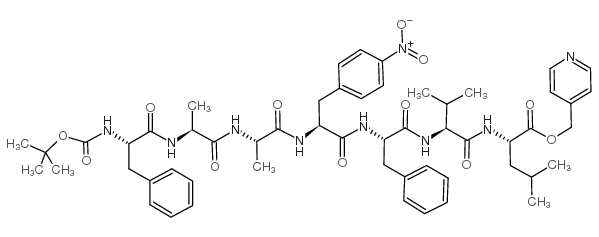 BOC-PHE-ALA-ALA-4-NITRO-PHE-PHE-VAL-LEU-PYRIDIN-4-YLMETHYL ESTER结构式