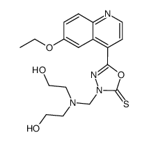 3-{[Bis-(2-hydroxy-ethyl)-amino]-methyl}-5-(6-ethoxy-quinolin-4-yl)-3H-[1,3,4]oxadiazole-2-thione Structure