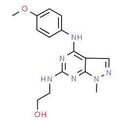 2-({4-[(4-Methoxyphenyl)amino]-1-methyl-1H-pyrazolo[3,4-d]pyrimidin-6-yl}amino)ethanol Structure