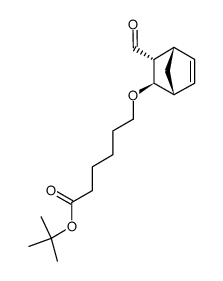 6-((1R,2R,3R,4S)-3-Formyl-bicyclo[2.2.1]hept-5-en-2-yloxy)-hexanoic acid tert-butyl ester结构式