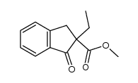 methyl 2-ethyl-1-oxo-2,3-dihydro-1H-indene-2-carboxylate结构式