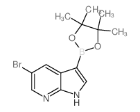 5-溴-3-(4,4,5,5-四甲基-1,3,2-二噁硼烷-2-基)-1H-吡咯并[2,3-b]吡啶结构式