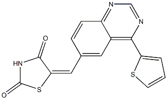 2,4-Thiazolidinedione, 5-[[4-(2-thienyl)-6-quinazolinyl]methylene]-, (5Z)-结构式