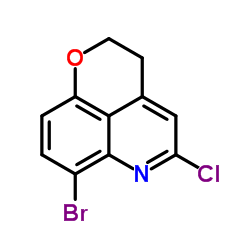 7-溴-5-氯-2,3-二氢吡喃并[4,3,2-DE]喹啉结构式