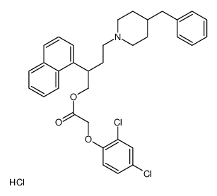 [4-(4-benzylpiperidin-1-yl)-2-naphthalen-1-ylbutyl] 2-(2,4-dichlorophenoxy)acetate,hydrochloride Structure