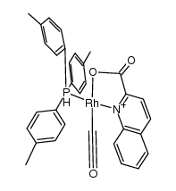 {Rh(C9NH6COO)(CO)(P(p-CH3C6H4)3)}结构式