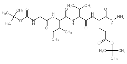 tert-butyl 4-(hydrazinecarbonyl)-4-[[3-methyl-2-[[3-methyl-2-[[2-(tert-butoxycarbonylamino)acetyl]amino]pentanoyl]amino]butanoyl]amino]butanoate structure