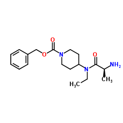 Benzyl 4-[L-alanyl(ethyl)amino]-1-piperidinecarboxylate结构式