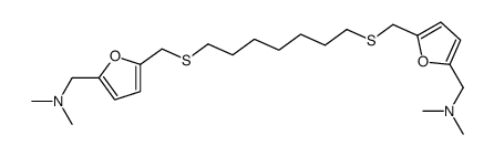 1-[5-[7-[[5-[(dimethylamino)methyl]furan-2-yl]methylsulfanyl]heptylsulfanylmethyl]furan-2-yl]-N,N-dimethylmethanamine Structure