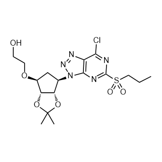 2-(((3aR,4S,6R,6aS)-6-(7-氯-5-(丙基磺酰基)-3H-[1,2,3]三唑并[4,5-d]嘧啶-3-基)-2,2-二甲基四氢-3aH-环戊二烯并[d] [1,3]二氧杂环戊烯-4-基)氧基)乙醇图片