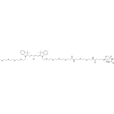 N-(m-PEG4)-N'-(Biotin-PEG2-amido-PEG4)-Cy5图片