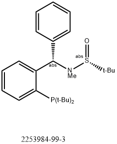 [S(R)]-N-[(1S)-1-[2-(二叔丁基膦)苯基]苯甲基]-N-甲基-2-叔丁基亚磺酰胺结构式