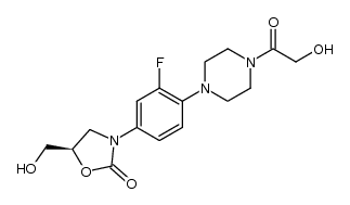 (R)-3-(3-fluoro-4-(4-(2-hydroxyacetyl)piperazin-1-yl)phenyl)-5-(hydroxymethyl)oxazolidin-2-one结构式