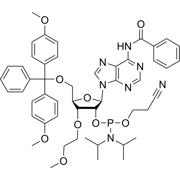 3’-O-MOE-A(Bz)-2’-CED-phosphoramidite Structure