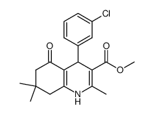 2,7,7-trimethyl-5-oxo-4-(3-chlorophenyl)-1,4,5,6,7,8-hexahydroquinoline-3-carboxylic acid methyl ester结构式