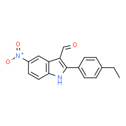 1H-Indole-3-carboxaldehyde,2-(4-ethylphenyl)-5-nitro-(9CI) structure