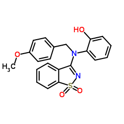 2-[(1,1-Dioxido-1,2-benzothiazol-3-yl)(4-methoxybenzyl)amino]phenol picture