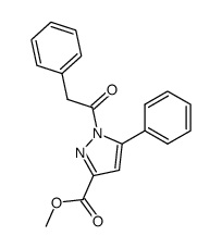 5-Phenyl-1-phenylacetyl-3-pyrazolcarbonsaeure-methylester结构式