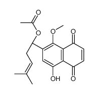 (-)-6-[(S)-1-Acetoxy-4-methyl-3-pentenyl]-8-hydroxy-5-methoxy-1,4-naphthalenedione Structure