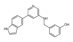 3-[[[5-(1H-indol-5-yl)pyridin-3-yl]amino]methyl]phenol结构式